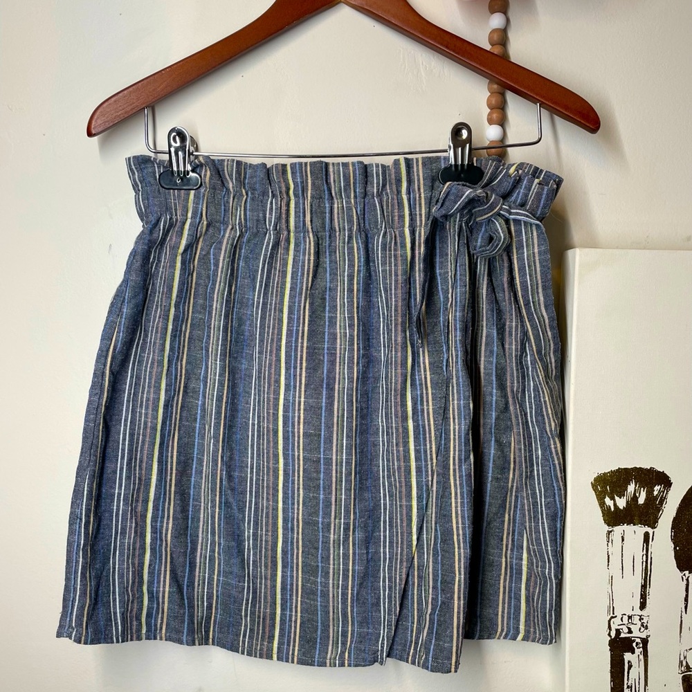 Wrap-tie layered skirt